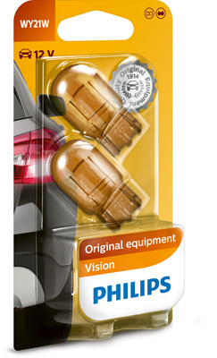 Set 2 becuri semnalizator fara soclu 12 V WY21W WX3X16D PHILIPS 12071B2