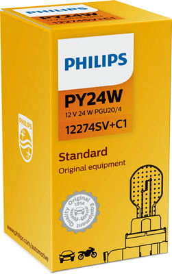 Bec semnalizare 12 V, PY24 Silver Vision PHILIPS 12274SV+C1