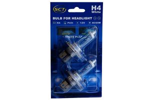 Set 2 becuri far principal H4 12 V, 60/55W P43T White, SCT 44099