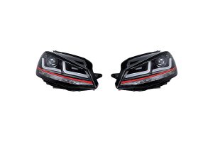 Set 2 faruri LED OSRAM LEDHL104-GTI LEDriving, pentru Volkswagen Golf VII (2012-2016), rosu, xenon, pozitie halogen