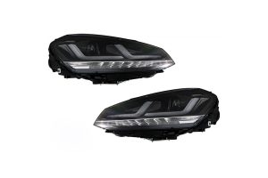 Set 2 faruri LED OSRAM LEDriving LEDHL104-BK, pentru Volkswagen Golf VII (2012-2016), negru, xenon, pozitie halogen