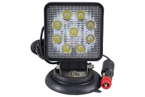 Proiector LED JBM 52568, 9 LED x 3 W, 1450 lumeni, patrat, lumina concentrata, baza magnetica, corp din aluminiu, IP68