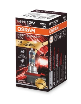 Bec auto 12 V, H11 55 W, Night Breaker +200%, OSRAM 64211NB200