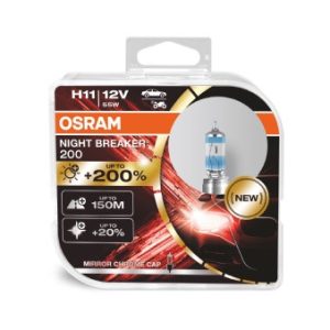 Set 2 becuri 12 V, H11 55 W, Night Breaker +200%, OSRAM 64211NB200-HCB
