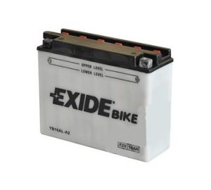 Baterie motocicleta EXIDE Conventional EBYB16AL-A2, tensiune 12 V, amperaj 16 Ah, curent pornire 175 A