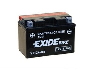 Baterie motocicleta EXIDE Maintenance Free EBYT12A-BS, tensiune 12 V, amperaj 9.5 Ah, curent pornire 130 A