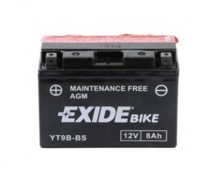 Baterie motocicleta EXIDE Maintenance Free EBYT9B-BS, tensiune 12 V, amperaj 8 Ah, curent pornire 110 A