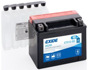 Baterie motocicleta EXIDE AGM Maintenance Free EBYTX12-BS, tensiune 12 V, amperaj 10 Ah, curent pornire 150 A