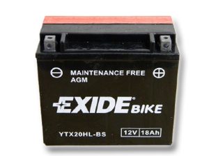 Baterie motocicleta EXIDE Maintenance Free EBYTX20HL-BS, tensiune 12 V, amperaj 18 Ah, curent pornire 270 A