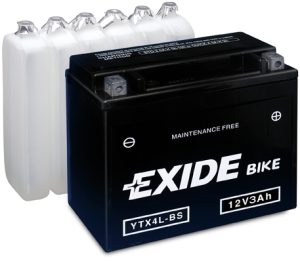 Baterie motocicleta EXIDE Maintenance Free EBYTX4L-BS, tensiune 12 V, amperaj 3 Ah, curent pornire 50 A