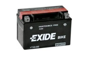Baterie motocicleta EXIDE Maintenance Free EBYTX9-BS, tensiune 12 V, amperaj 8 Ah, curent pornire 120 A