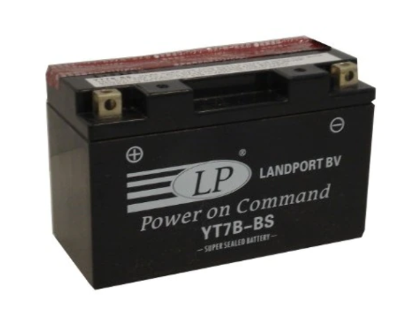 Baterie motocicleta LANDPORT AGM LP YT7B-BS, tensiune 12 V, amperaj 6.5 Ah, cu pachet acid