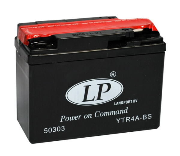 Baterie motocicleta LANDPORT AGM LP YTR4A-BS, tensiune 12 V, amperaj 2.3 Ah, cu pachet acid