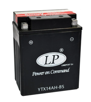 Baterie motocicleta LANDPORT AGM LP YTX14AH-BS, tensiune 12 V, amperaj 12 Ah, cu pachet acid