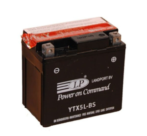 Baterie motocicleta LANDPORT AGM LP YTX5L-BS, tensiune 12 V, amperaj 4 Ah, cu pachet acid