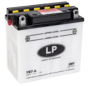 Baterie motocicleta LANDPORT LP YB7-A, tensiune 12 V, amperaj 8 Ah, cu pachet acid