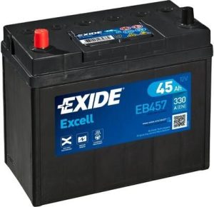 Baterie auto EXIDE EB457, 12 V, 45 Ah, 330 A, 237x127x227 mm, borna stanga plus