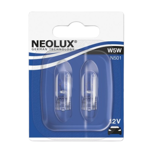 Set 2 becuri iluminare compartiment motor NEOLUX N501-02B, tip W5W, tensiune 12V, putere 5W, W2.1x9.5d
