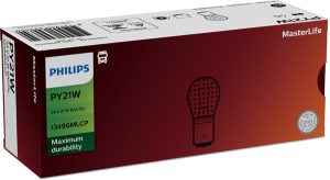 Bec semnalizator PHILIPS MasterLife 13496MLCP, 24V. 21W, lampa sferica, PY21W, BAU15s