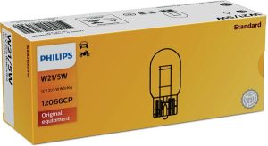 Bec lampa frana, lampa spate PHILIPS 12066CP, W21/5W, 12V, 21/5W, W3x16q, se vinde la set de 10 bucati/pret pe bucata