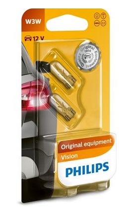 Bec semnalizator PHILIPS 12256B2, 12V, 3W, W3W, W2.1x9.5d