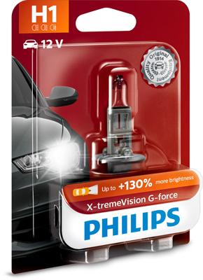 Bec far faza lunga PHILIPS 12258XVGB1, H1, 12V, 55W, P14.5s, 3500K, halogen
