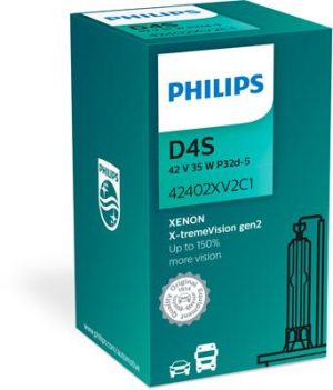 Bec xenon far faza lunga PHILIPS Xenon X-tremeVision Gen2 42402XV2C1, D4S, 42V, 35W, P32d-5, 4800K