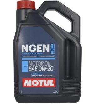 Ulei motor MOTUL NGEN HYBRID 0W20, volum 4 litri, sintetic