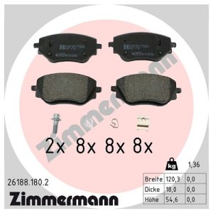 Set placute frana ZIMMERMANN 26188.180.2
