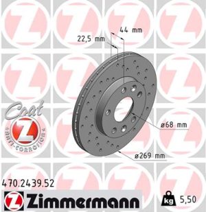 Disc frana ZIMMERMANN 470.2439.52