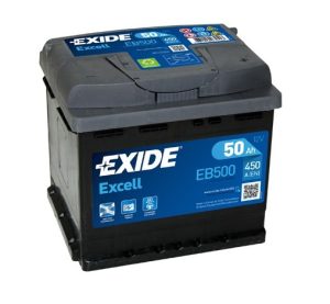 Baterie auto EXIDE Excell EB500, tensiune 12 V, amperaj 50 Ah, curent pornire 450 A – AutoRival | AutoRival