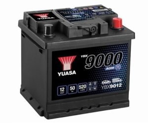 Baterie auto YUASA YBX 9000 AGM YBX9012, 12 V, 50 Ah, 520 A, 207x175x190 mm, borna dreapta plus – AutoRival | AutoRival