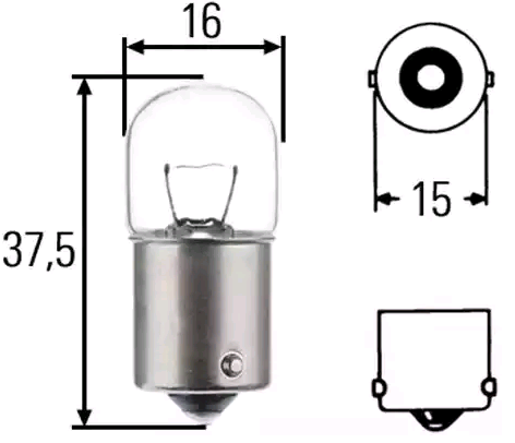 Bec auto iluminare numar circulatie MAGNETI MARELLI 004627100000, R5W, tensiune 24V, putere 5W, BA15s, se vinde la set de 10 bucati/pret pe bucata Bec auto iluminare numar circulatie MAGNETI MARELLI 004627100000, R5W, tensiune 24V, putere 5W, BA15s, se vinde la set de 10 bucati/pret pe bucata – imagine produs