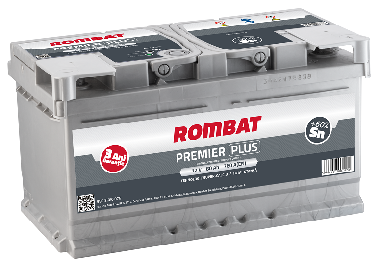 Baterie auto ROMBAT PREMIER PLUS 5802KA0076, 80 Ah, 760 A, 12 V, 315 x 175 x 175 mm - imagine 2