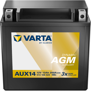 Baterie auto VARTA Dynamic AGM Auxiliary AUX14 513106020K262, tensiune 12 V, amperaj 13 Ah, curent pornire 200 A – imagine produs