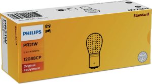 Bec stop frana PR21W 12 V, PHILIPS Vision 12088CP, se vinde la set de 10 bucati/pret pe bucata – imagine produs