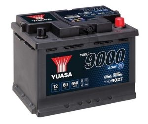Baterie auto YUASA YBX 9000 AGM YBX9027, 12 V, 60 Ah, 640 A, 243x175x190 mm, borna dreapta plus – AutoRival | AutoRival
