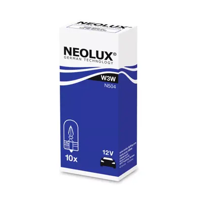 Set 10 becuri auto fara soclu NEOLUX N504, 12V, W3W, W2.1X9.5D, se vinde la set de 10 bucati/pret pe bucata Set 10 becuri auto fara soclu NEOLUX N504, 12V, W3W, W2.1X9.5D, se vinde la set de 10 bucati/pret pe bucata – imagine produs