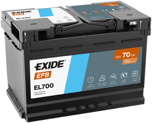 Baterie auto EXIDE Start-Stop EFB EL700, 12 V, 70 Ah, 760 A, 278x175x190 mm – AutoRival | AutoRival
