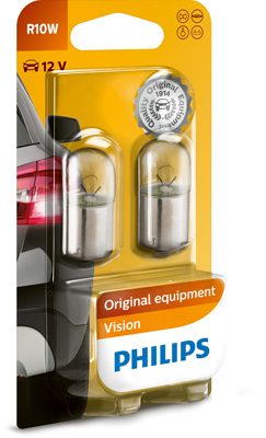 Set 2 becuri auxiliare semnalizator R10W 12 V, blister, Vision PHILIPS 12814B2 – imagine produs
