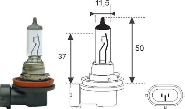 Bec auto pentru far faza lunga MAGNETI MARELLI 002549100000, H11, tensiune 12V, putere 51W, PGJ-19-2 Bec auto pentru far faza lunga MAGNETI MARELLI 002549100000, H11, tensiune 12V, putere 51W, PGJ-19-2 – imagine produs