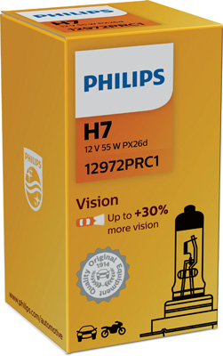 Bec far H7 55W 12 V, Vision, cutie, PHILIPS 12972PRC1 Bec far H7 55W 12 V, Vision, cutie, PHILIPS 12972PRC1 – imagine produs