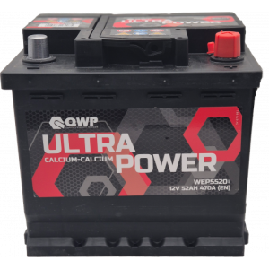 Baterie auto QWP Ultra Power WEP5520, tensiune 12 V, amperaj 52 Ah, curent pornire 470 A – imagine produs