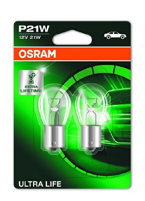 Set 2 becuri semnalizator 12 V, P21W Ultra Life, blister, OSRAM 7506ULT-2BL – imagine produs