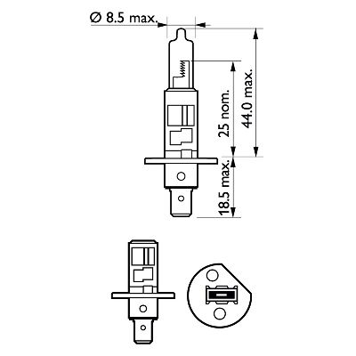 Set 2 becuri far H1 55W 12 V, Long Life Ecovision PHILIPS 12258LLECOS2 Set 2 becuri far H1 55W 12 V, Long Life Ecovision PHILIPS 12258LLECOS2 – imagine produs