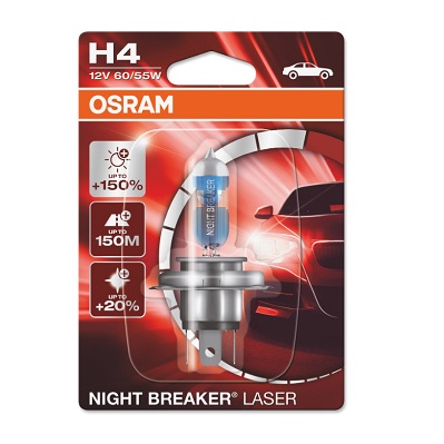 Bec far faza lunga 12 V, H4 60/55 W Night Breaker Laser Nextgen +150, blister, 1 bucata, OSRAM 64193NL-01B Bec far faza lunga 12 V, H4 60/55 W Night Breaker Laser Nextgen +150, blister, 1 bucata, OSRAM 64193NL-01B – imagine produs