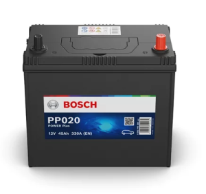 Baterie auto, de pornire, BOSCH Power Plus Line 0092PP0200, borne subtiri, tensiune 12 V, amperaj 45 Ah, curent pornire 330 A, borna normala dreapta + – imagine produs