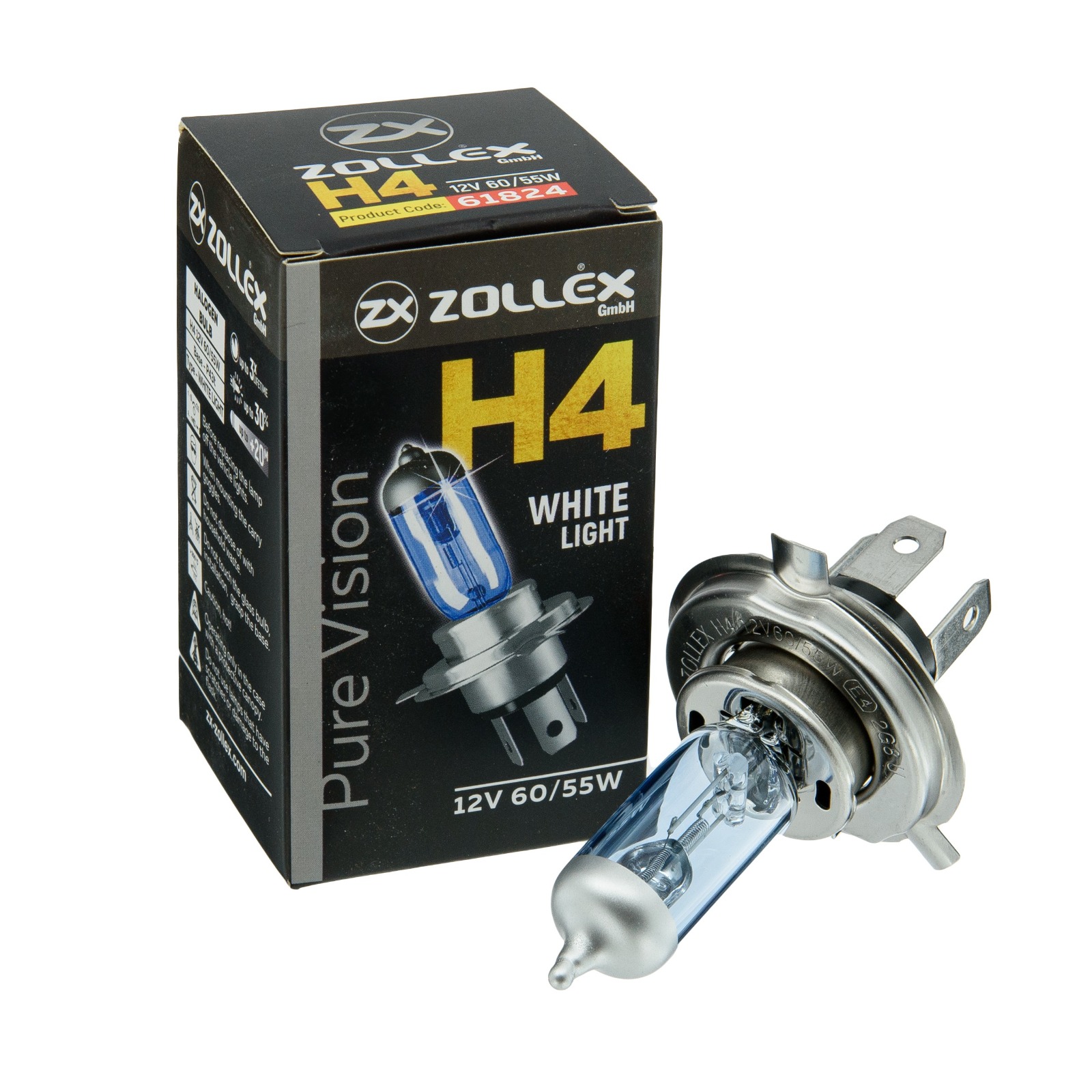 Bec auto ZOLLEX PV PURE VISION 61824, H4 12V 60/55W Bec auto ZOLLEX PV PURE VISION 61824, H4 12V 60/55W – imagine produs