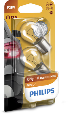 Set 2 becuri semnalizator P21W 12 V, BA15S, blister, PHILIPS 12498B2 Set 2 becuri semnalizator P21W 12 V, BA15S, blister, PHILIPS 12498B2 – imagine produs