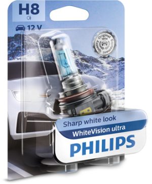 Bec far H8 PGJ19-1 35W 12 V, White Vision Ultra PHILIPS 12360WVUB1 – imagine produs